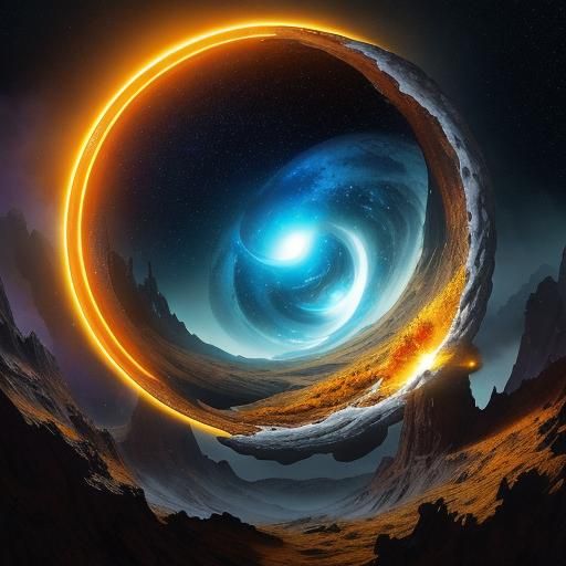 Anthropomorphic Cat Emerges from Cosmic Portal