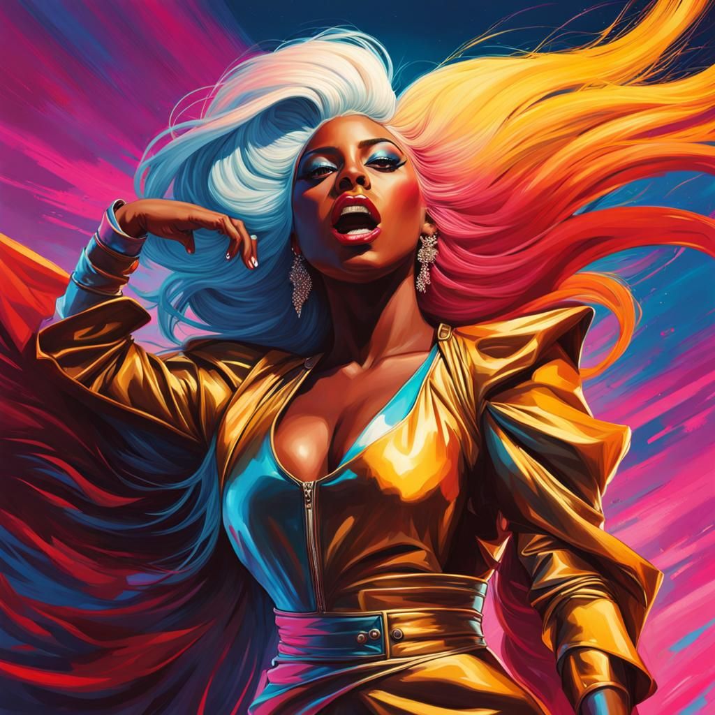 Dramatic Hyperrealistic Fight Scene in Splash Art Style