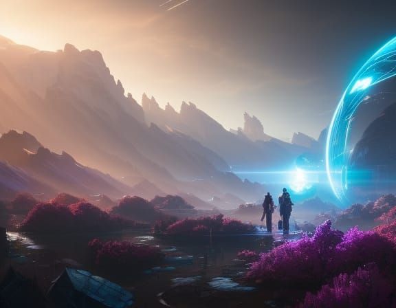 Distant Cosmos 8k resolution concept art by Greg Rutkowski dynamic lighting hyperdetailed intricately detailed Splash ar...