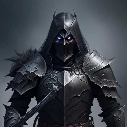 Dark Knight with Sword in Dark Fantasy Style