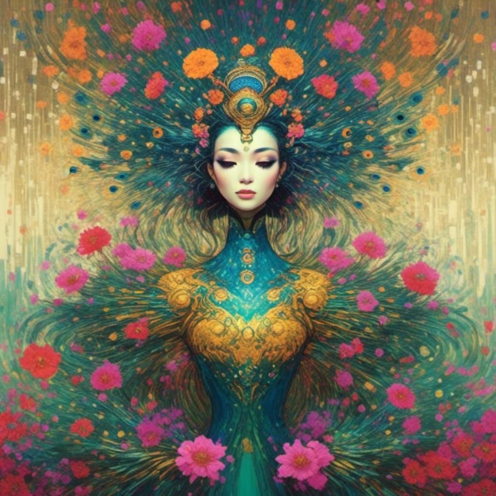 Peacock in Sin City Comic Style