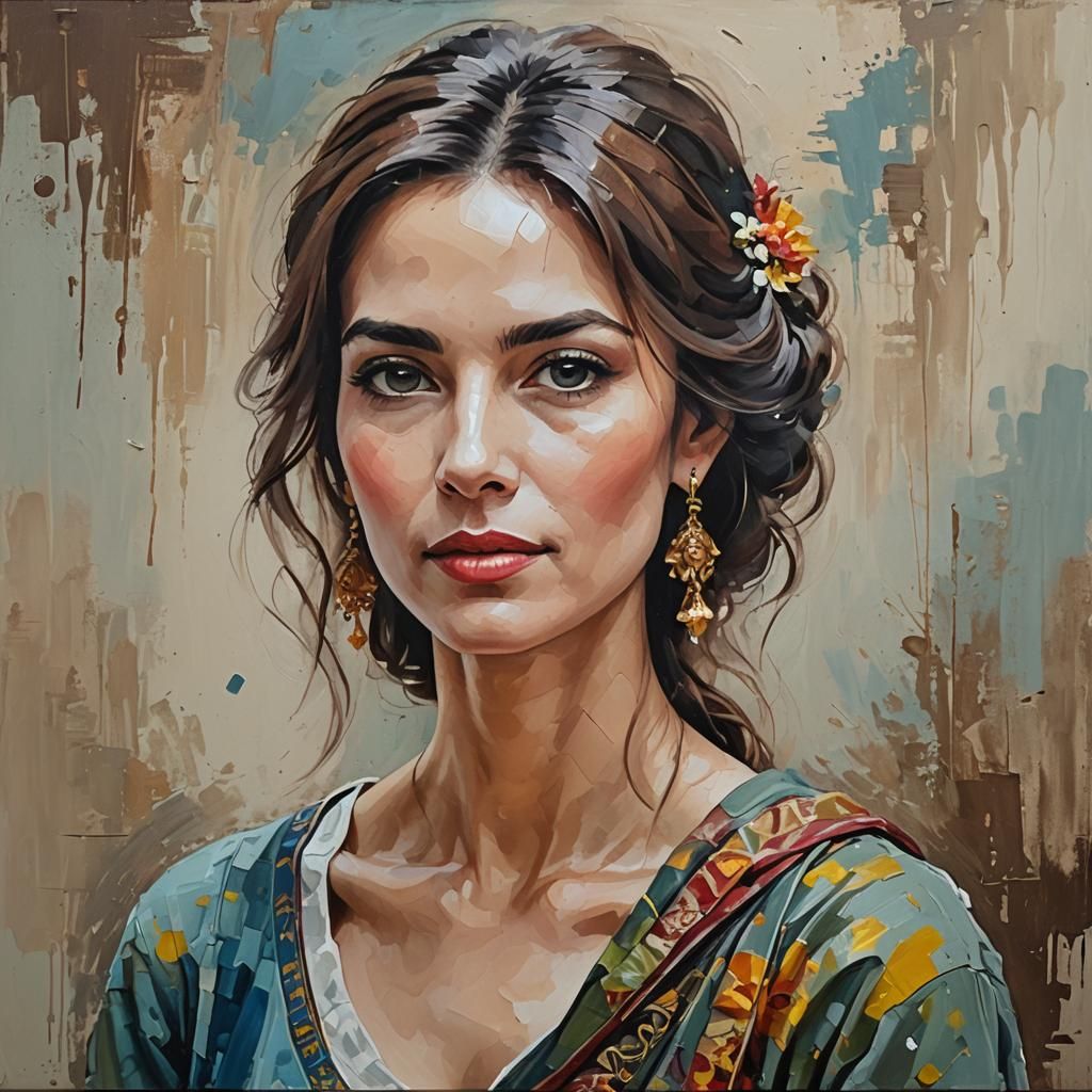 Impressionistic Oil Painting of a Woman