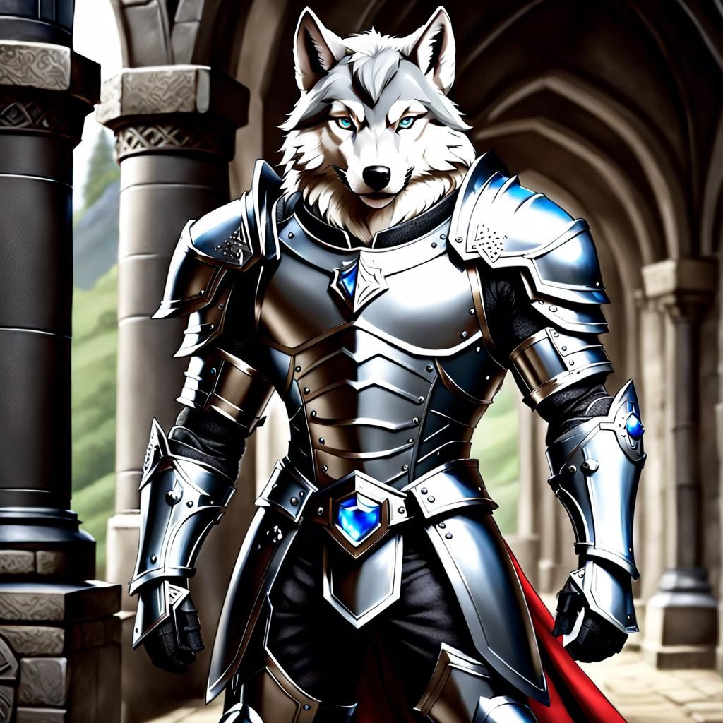 Medieval Wolf Knight in Armor