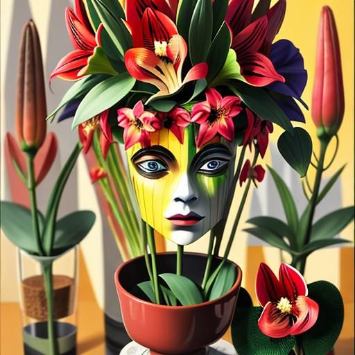 Vibrant Colorful Floral Faces in High Resolution