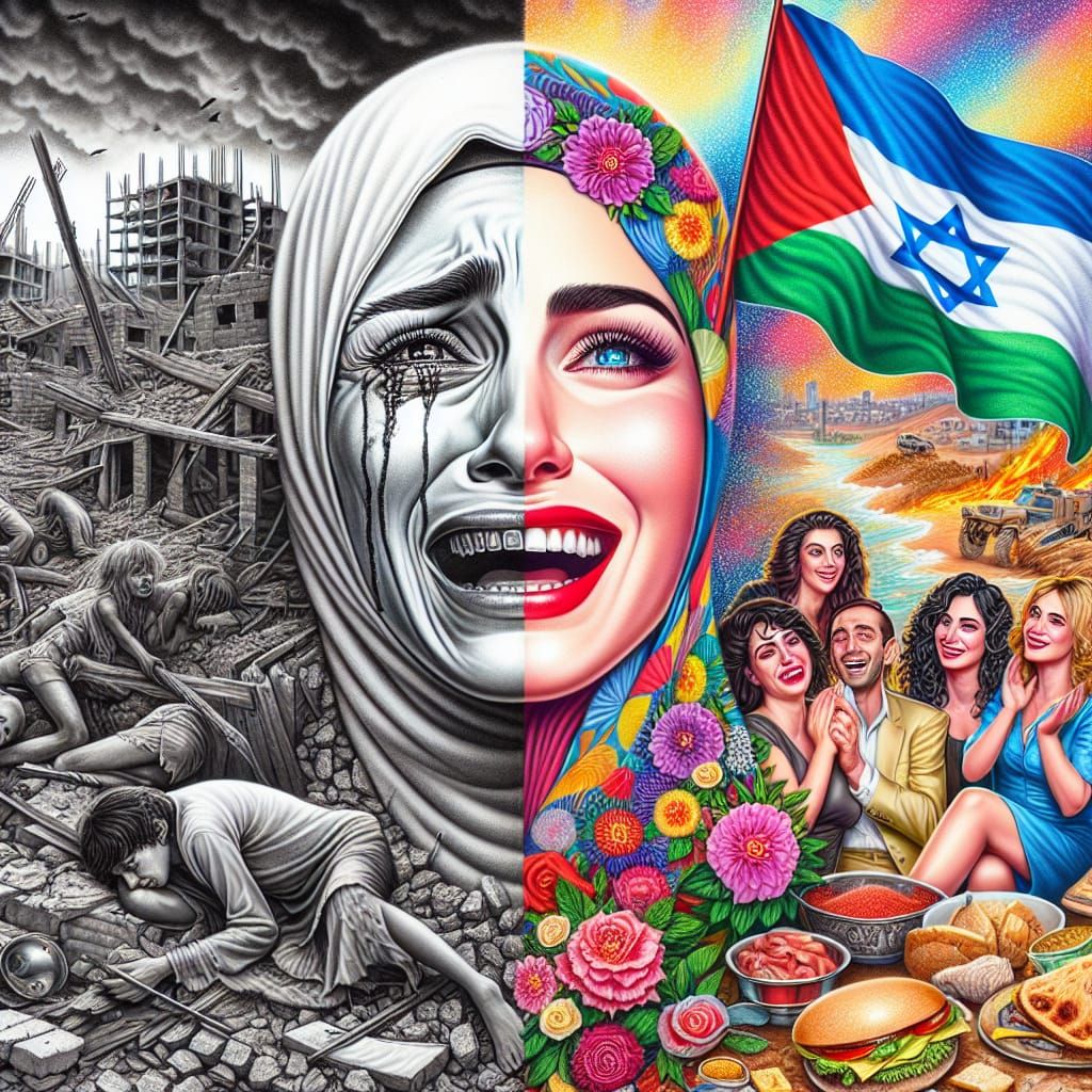 Contrasting Portraits: Grief and Joy in Digital Art