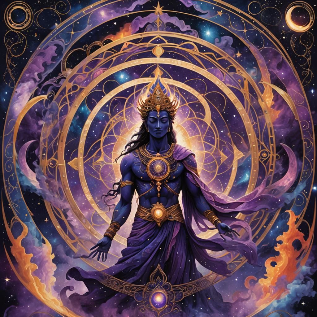 Astral Being Emerges from Cosmic Vortex