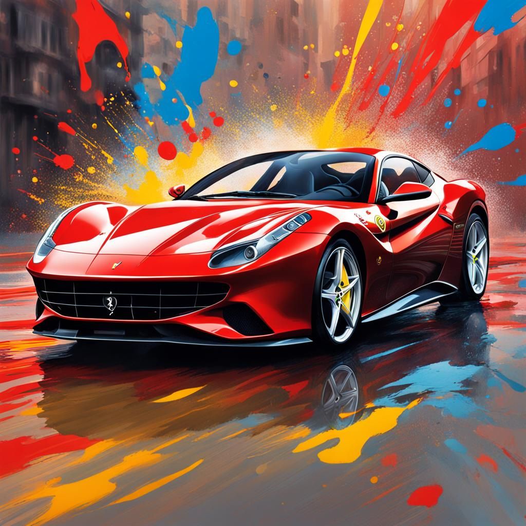 Hyperrealistic Ferrari Concept Art with Color Depth