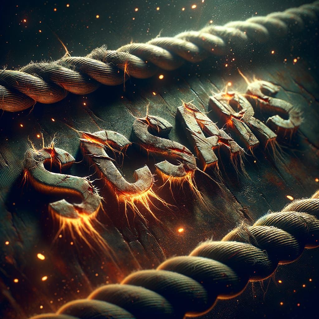 Endurance and Resilience: Frayed Ring Ropes in Matte Paintin...