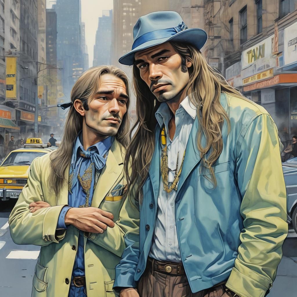 1970s New York Street Scene in Moebius Style