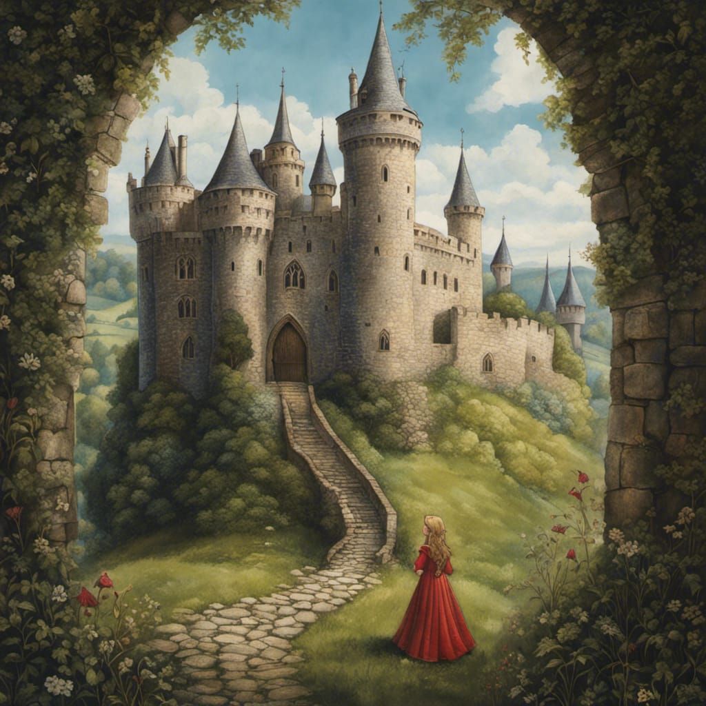 Moody Princess in Medieval Castle: Painterly Close-Up