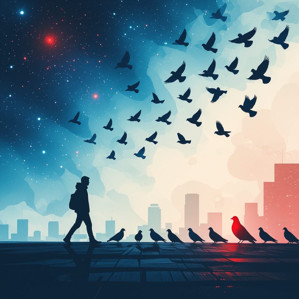 Cosmic Walker: Digital Abstract Album Cover