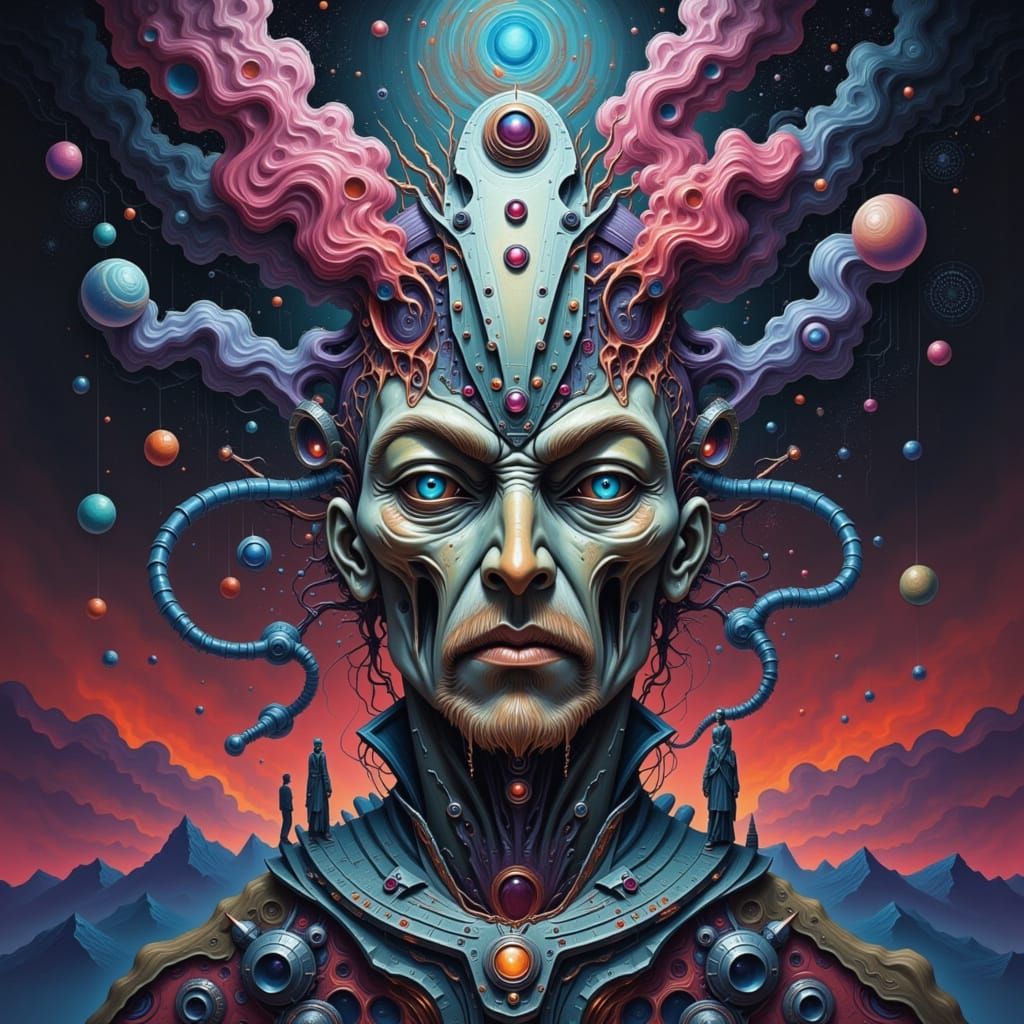 Beautiful Alien: Holographic Astral Cosmic Illustration