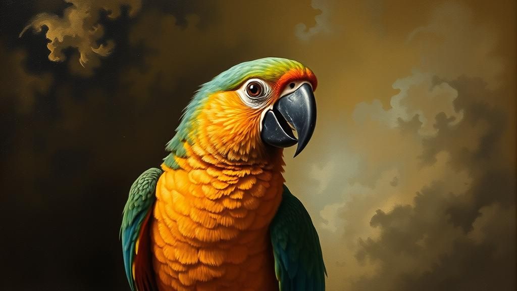 Parrot Portrait in Goya Style