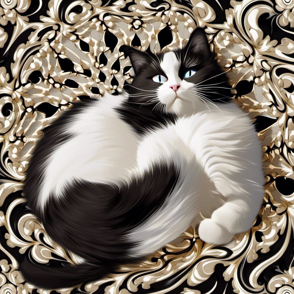 Cute Fat Cat Sleeping in the Sunlight