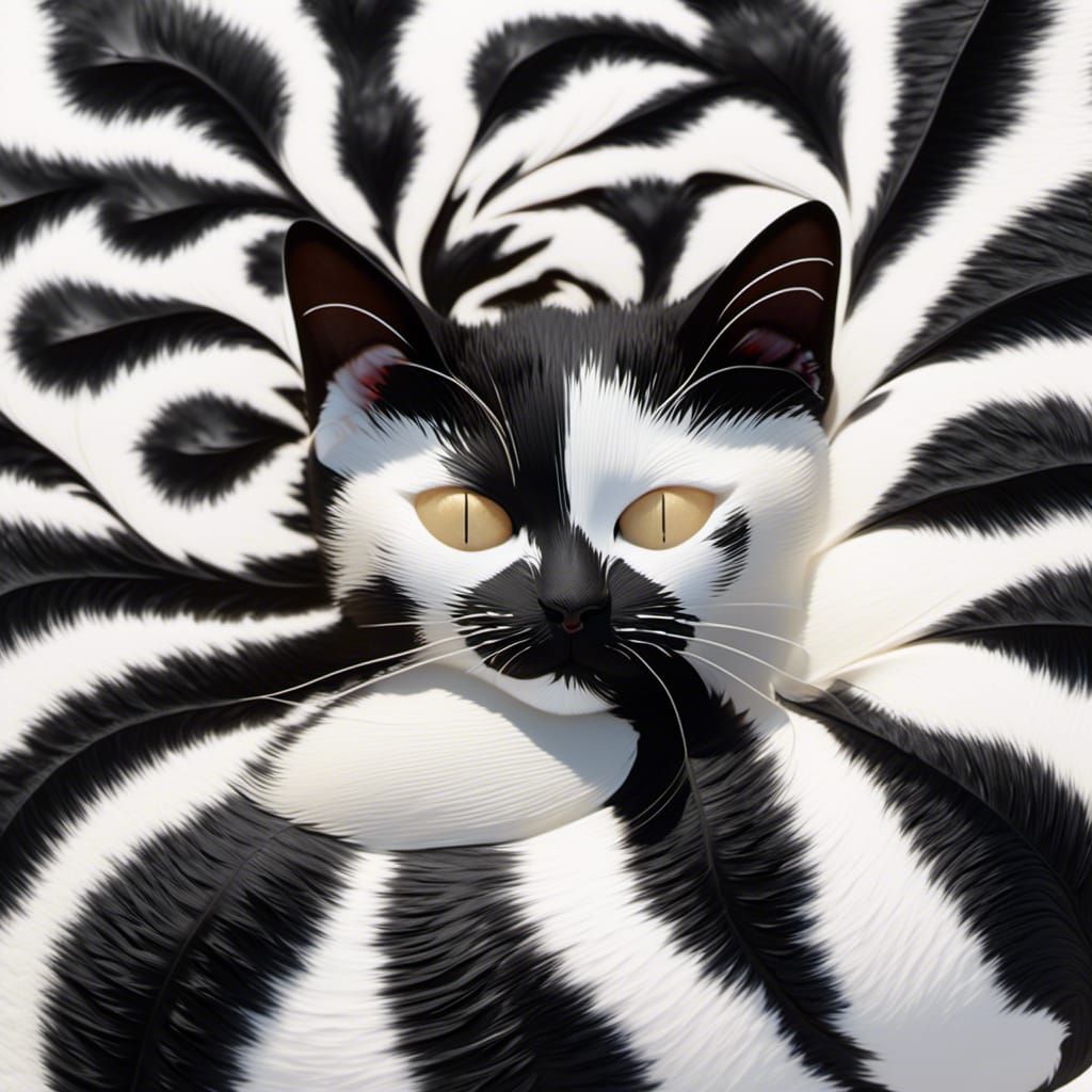 Adorable Slumbering Feline in a Sunny Garden