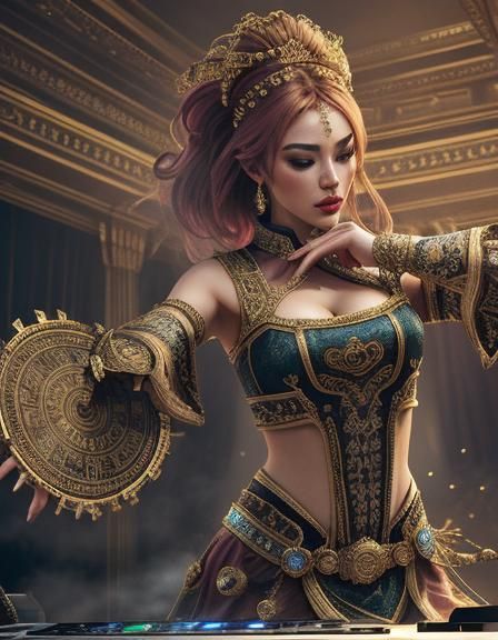 Girls DJ at Royal Palace: Digital Matte Painting