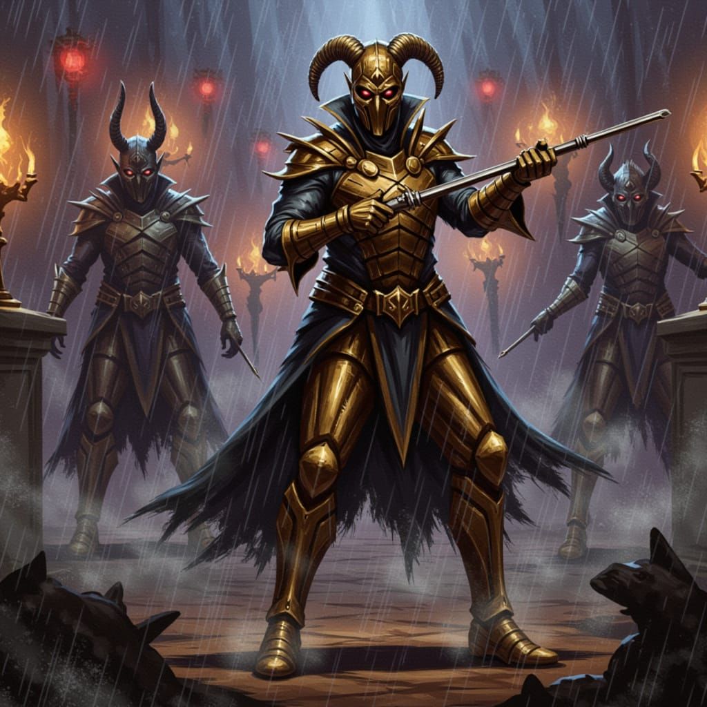 Mysterious Figure in a Dark, Ominous Cityscape