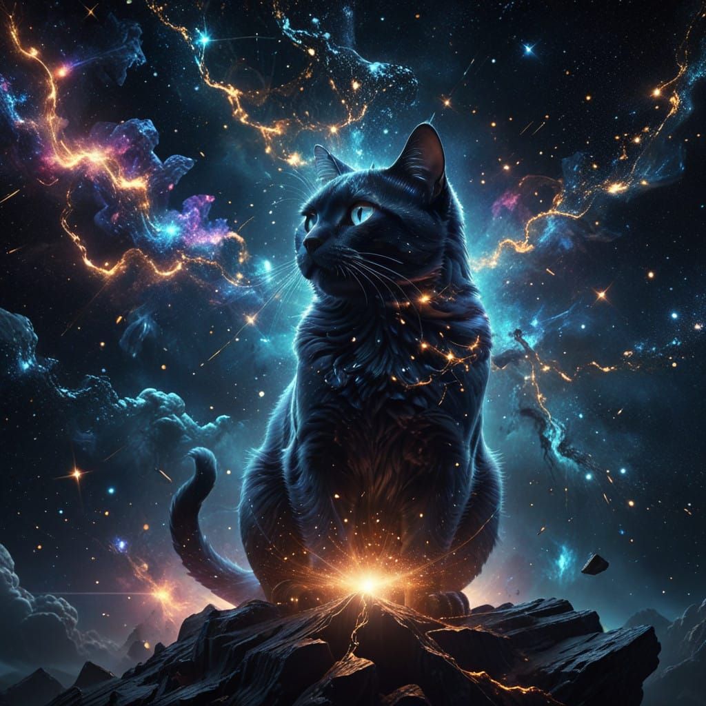 Surreal Cosmic Brain in a Galaxy of Sparkling Stars