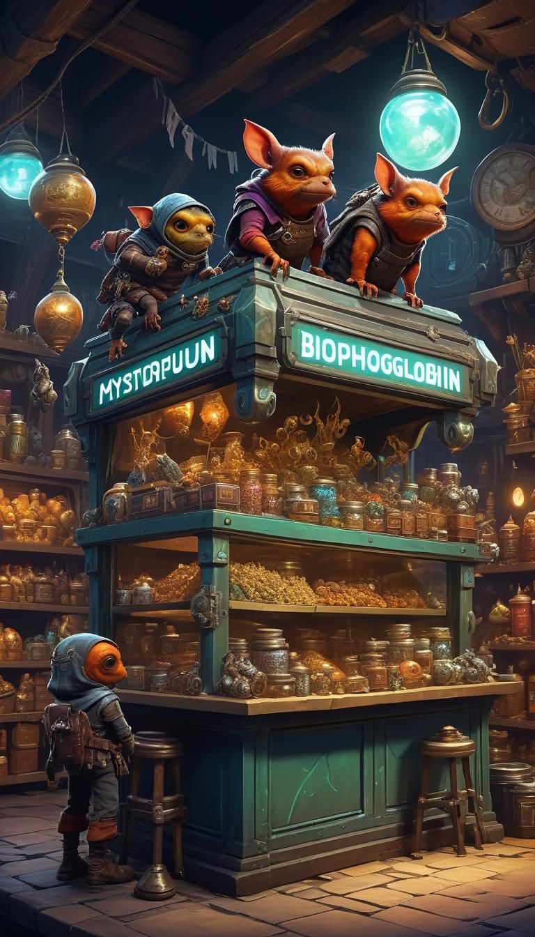 Biopunk Item Shop Run by Hobgoblins