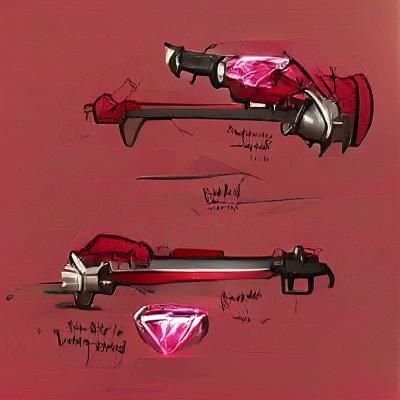 Ruby Weapon Concept Art: Sleek Modern Design