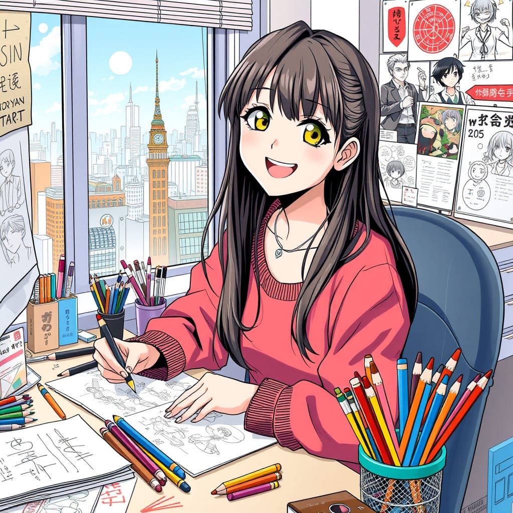 The dream of becoming an anime or manga creator, artist, voice actress, performer, anime gakuin