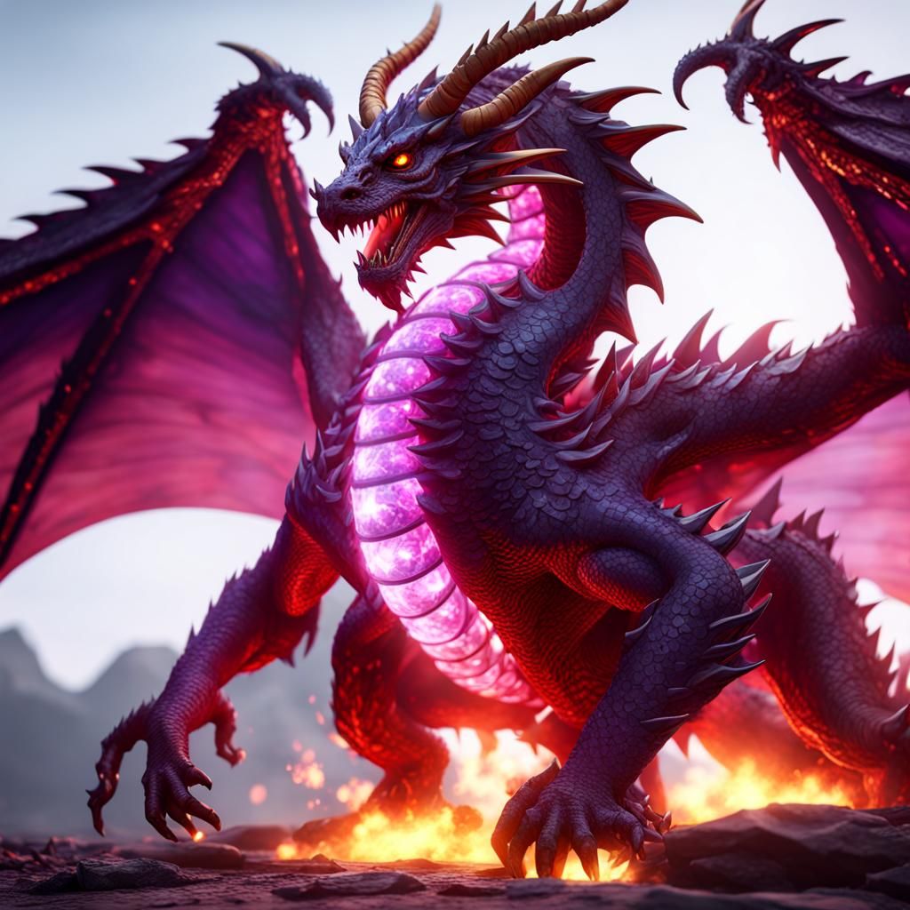 Sapphire Flame Dragon in 3D Game Style