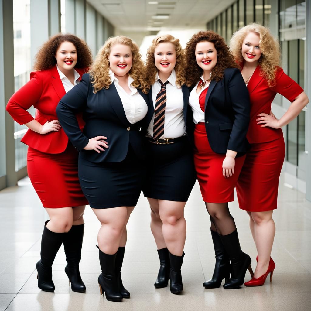 Diverse Plus-Size Women in Business Suits