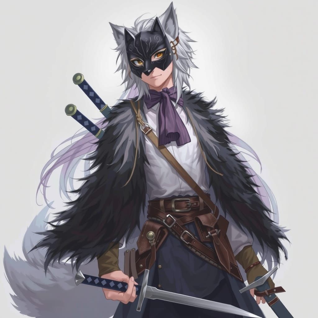 Agile Wolf Warrior with Dual Swords