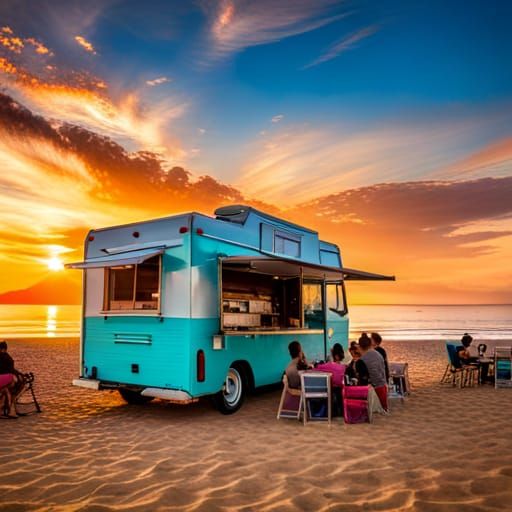 Beach Food Truck on a Sunny Day