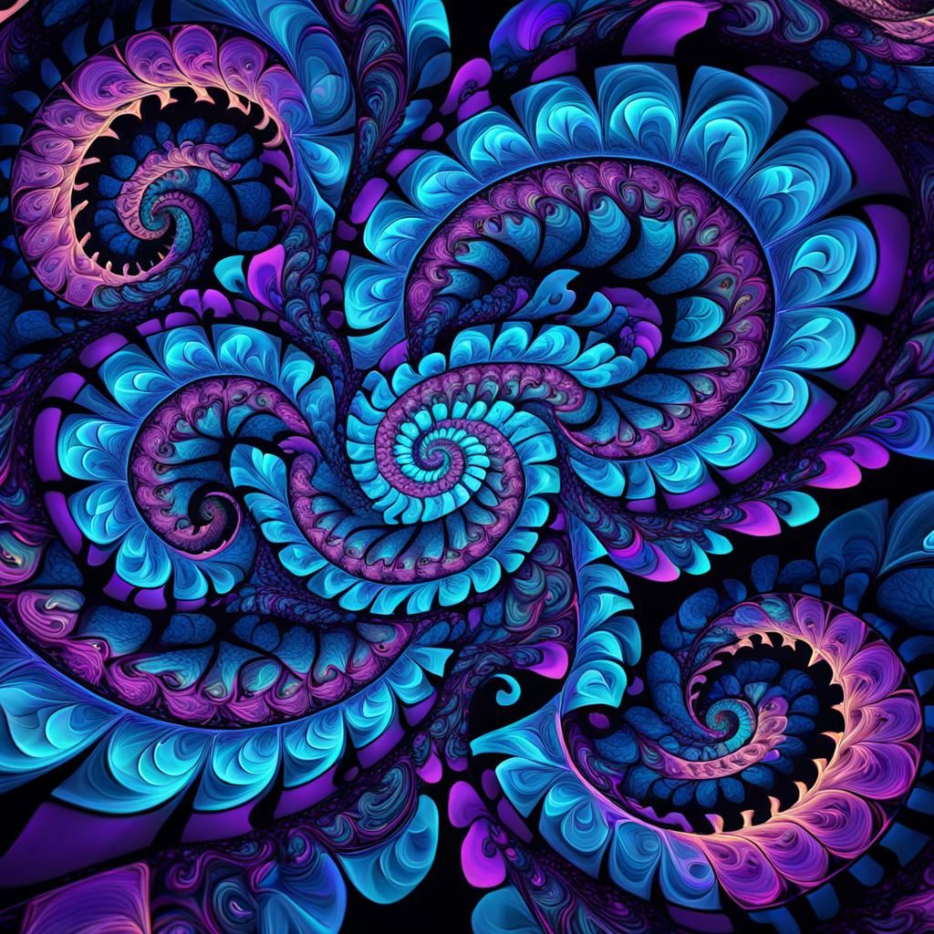 Psychedelic Fractal Art in Hypnotic Colors