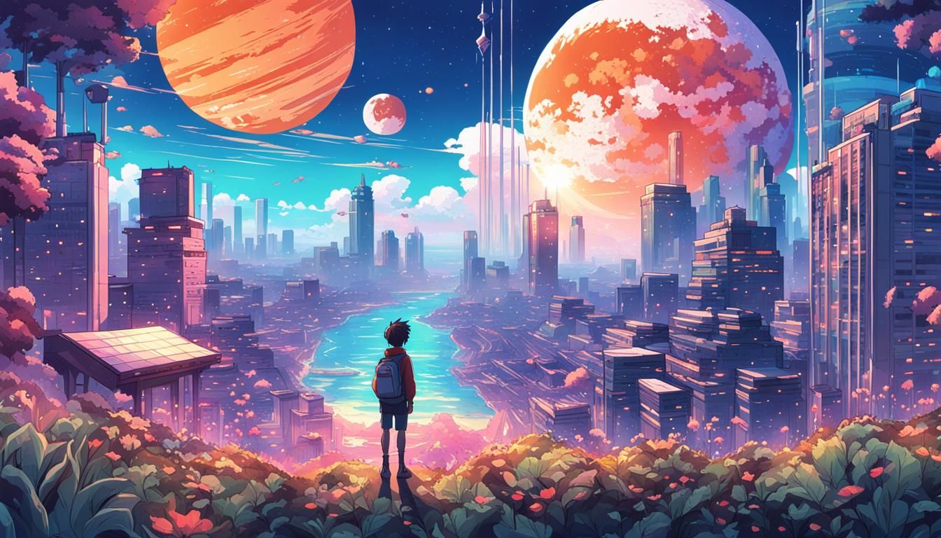 Solarpunk Synthwave Chillhop Playlist Cover Art