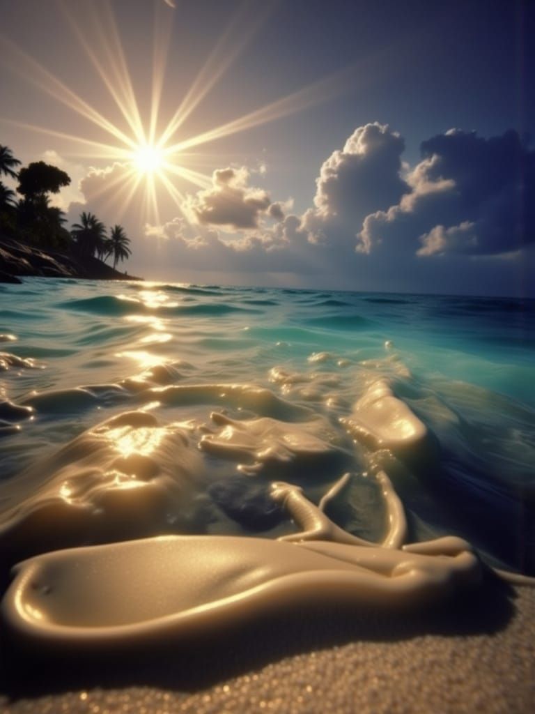 Vibrant Beach Scene in Santa Marta, Colombia - Photorealisti...