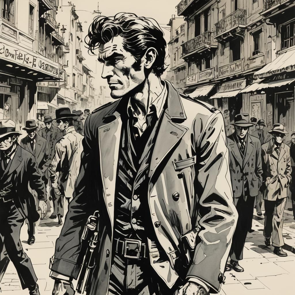 Corto Maltese Comic Book Illustration