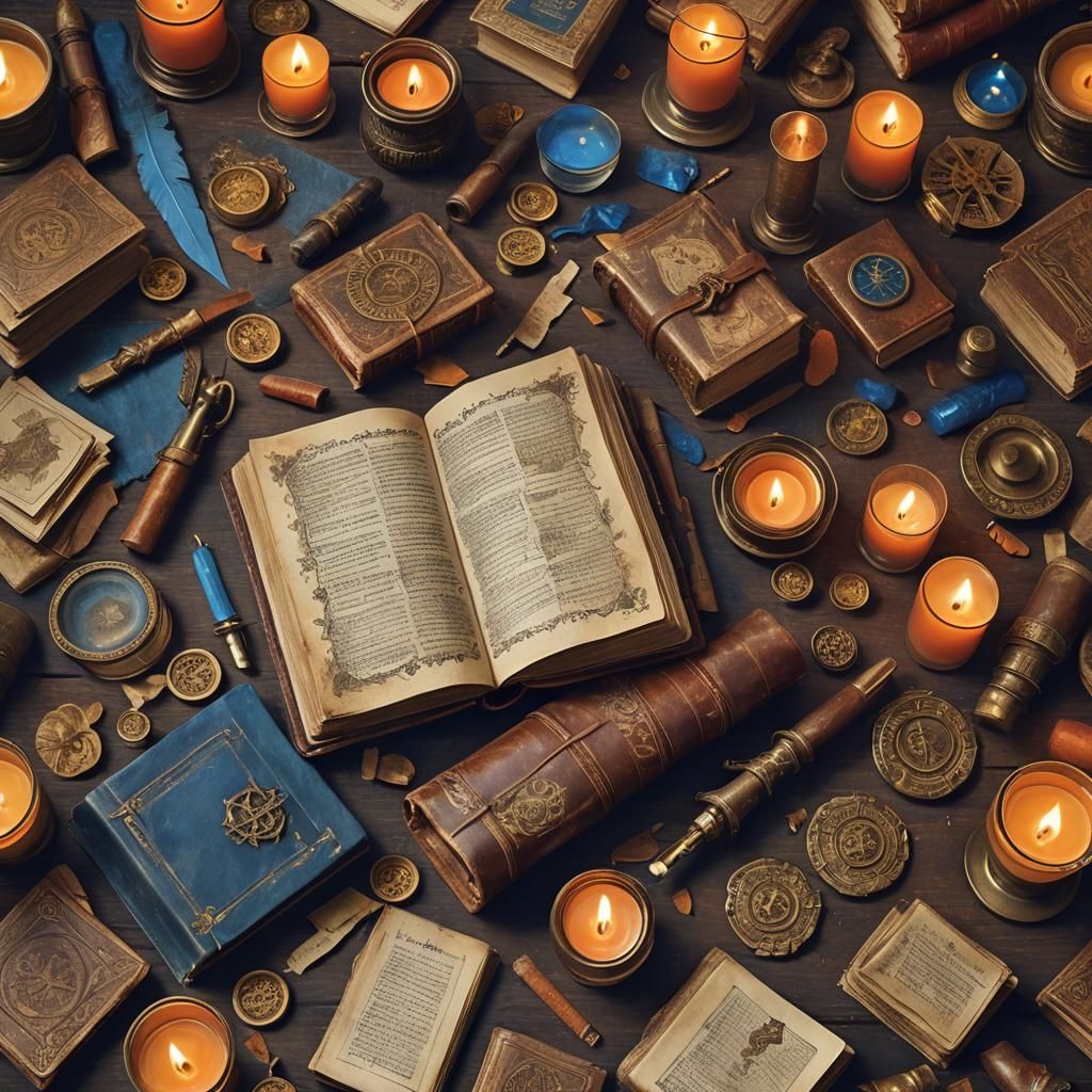 Mystical Tomes and Candlelight: Digital Art