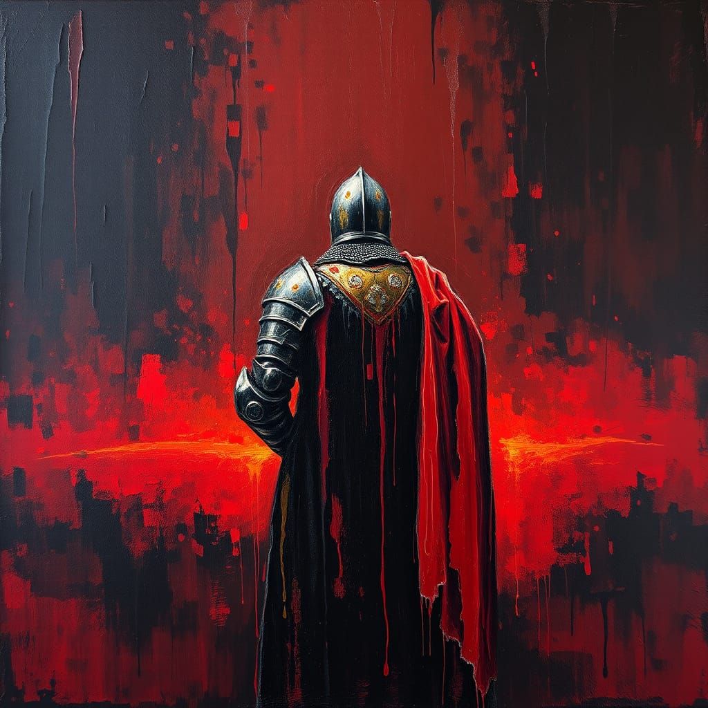 Knight in the Distance: Impasto Painting in Reds