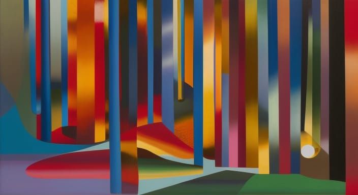 New Orleans Street Car in Kinetic Pointillism