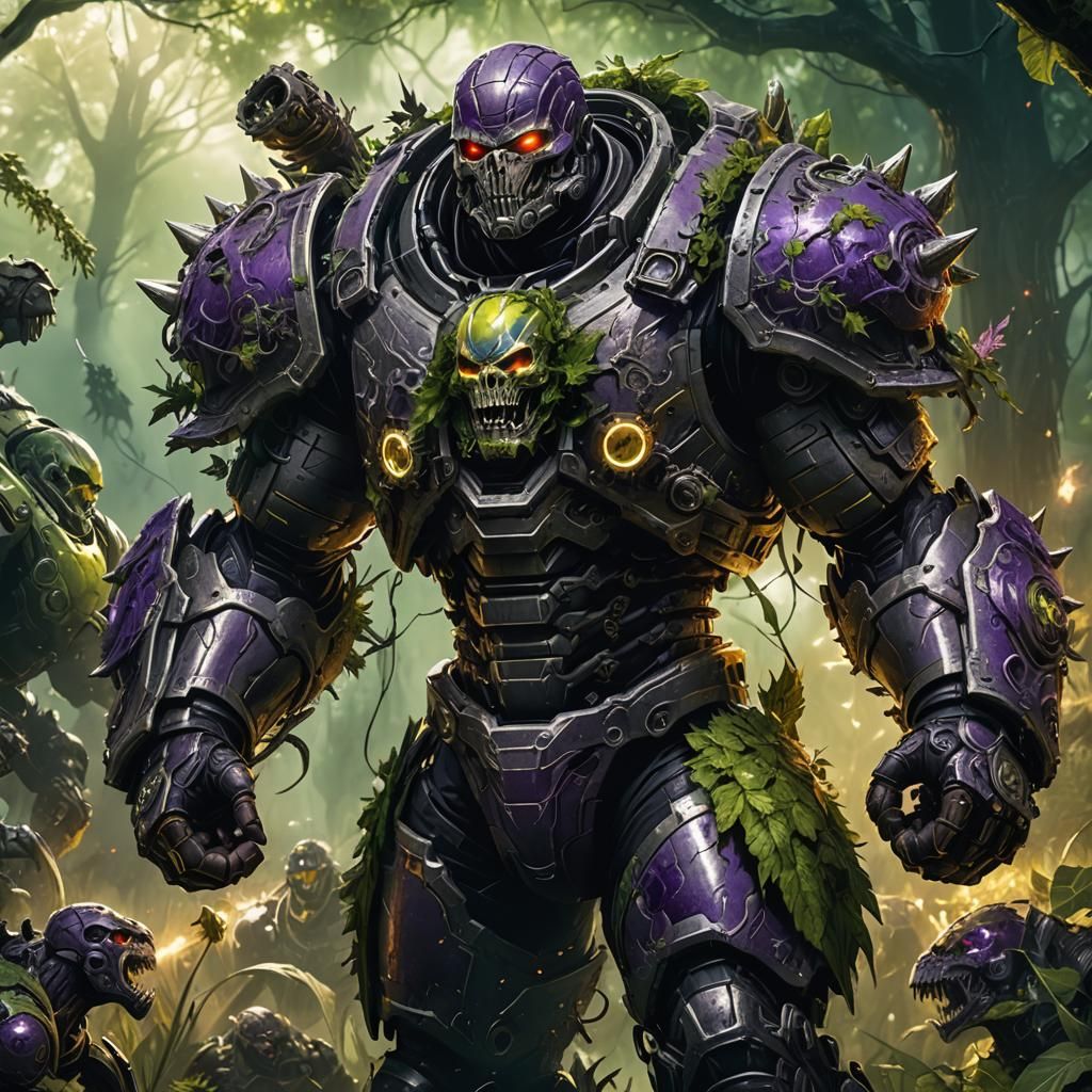 Gears of War Football Player vs Giant Weeds in Gothic Art