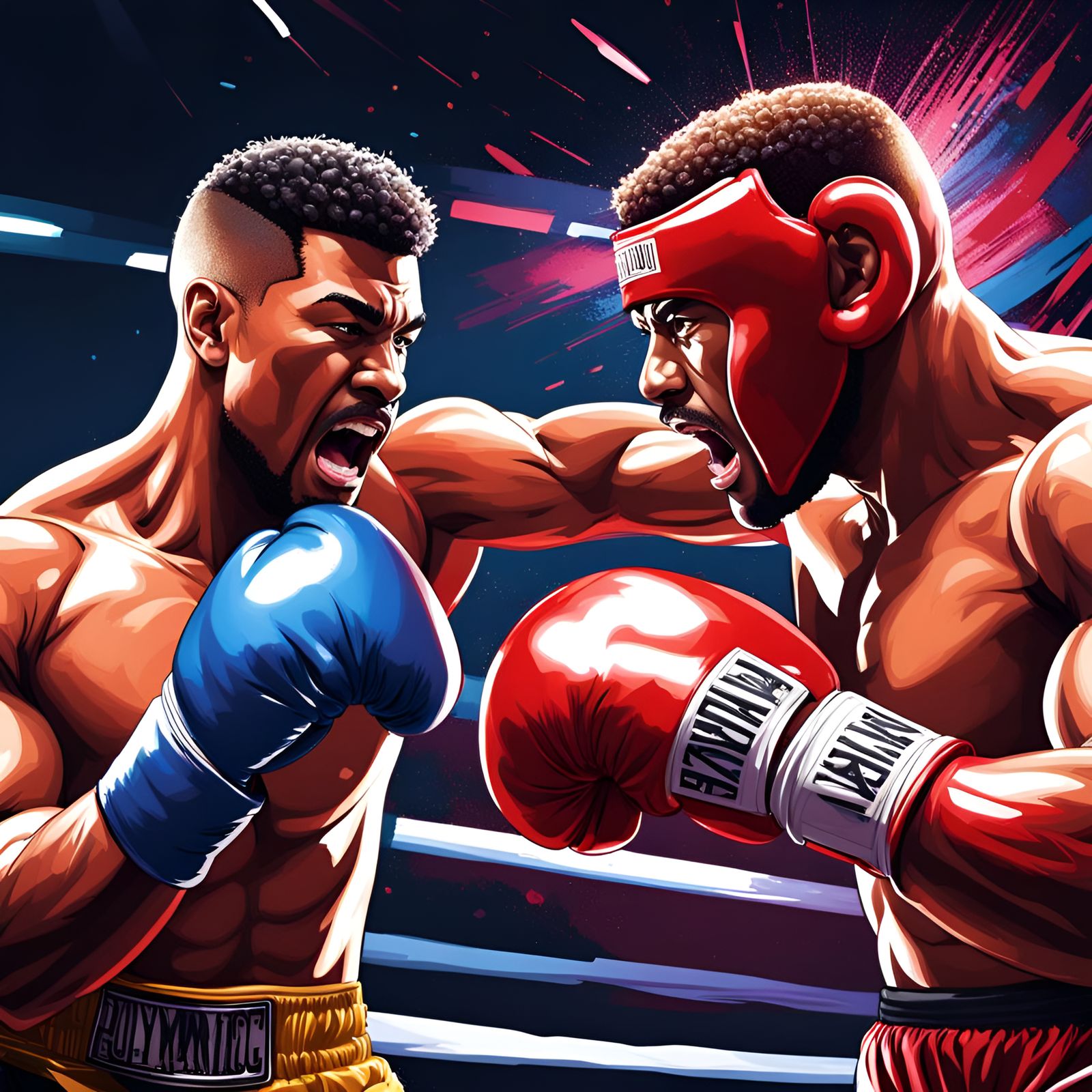 Hyperrealistic Boxing Match: Jaw-Breaking Punch