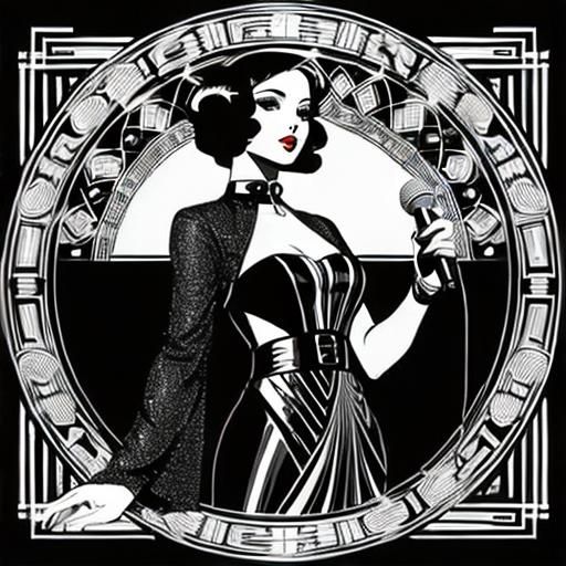 Art Deco Female Singer in Elegant Style