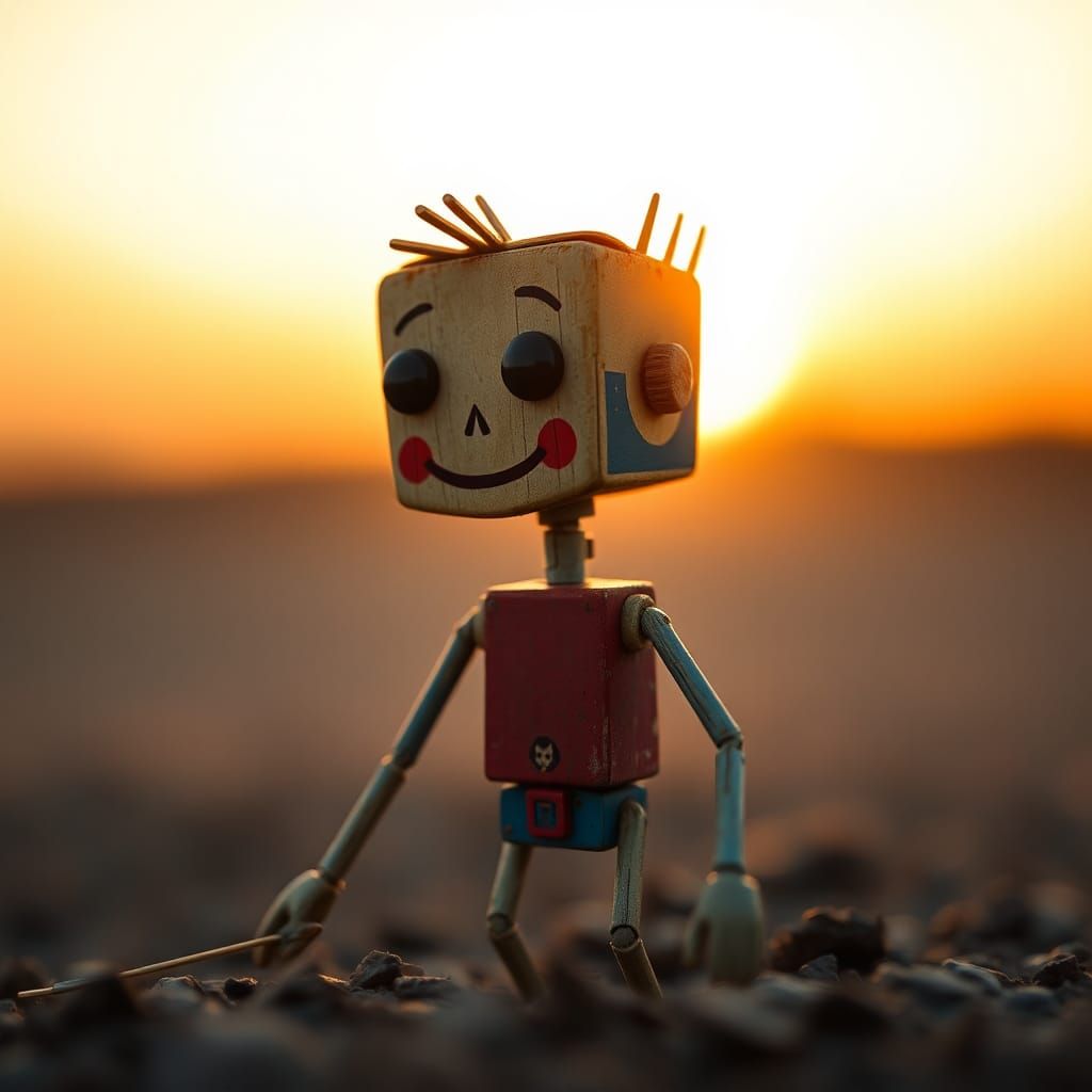 Hyperrealistic Forky Portrait in Golden Hour Light