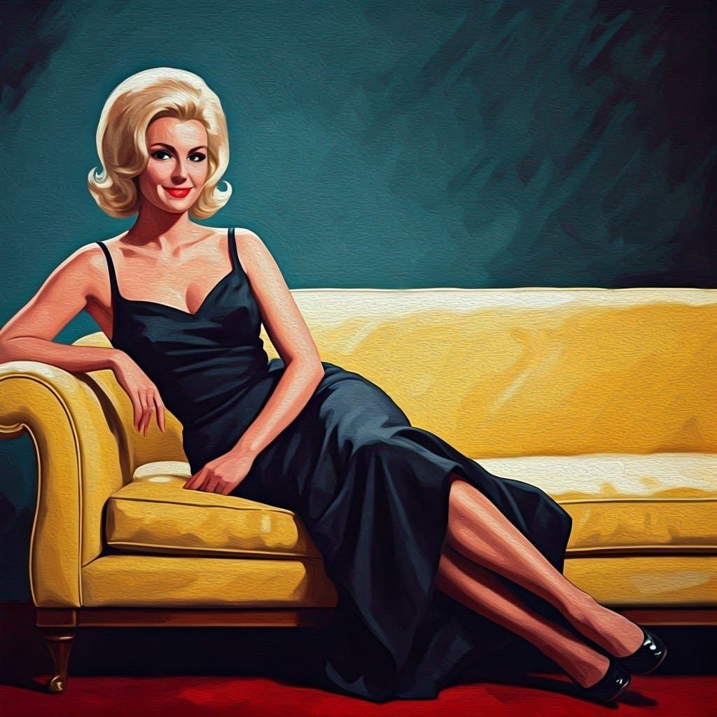 Impressionist Portrait of a 1960s Hollywood Siren