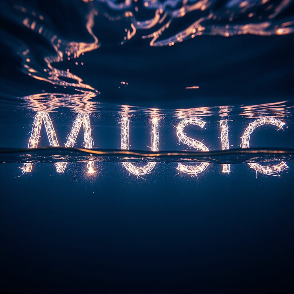 Underwater Light Painting with Music and Letters