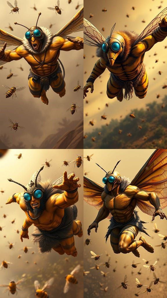 Heroic Bee-Man Soars Through the Air in Moebius-Inspired Art