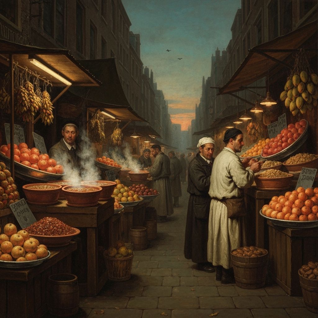 Dutch Golden Age Marketplace at Dusk