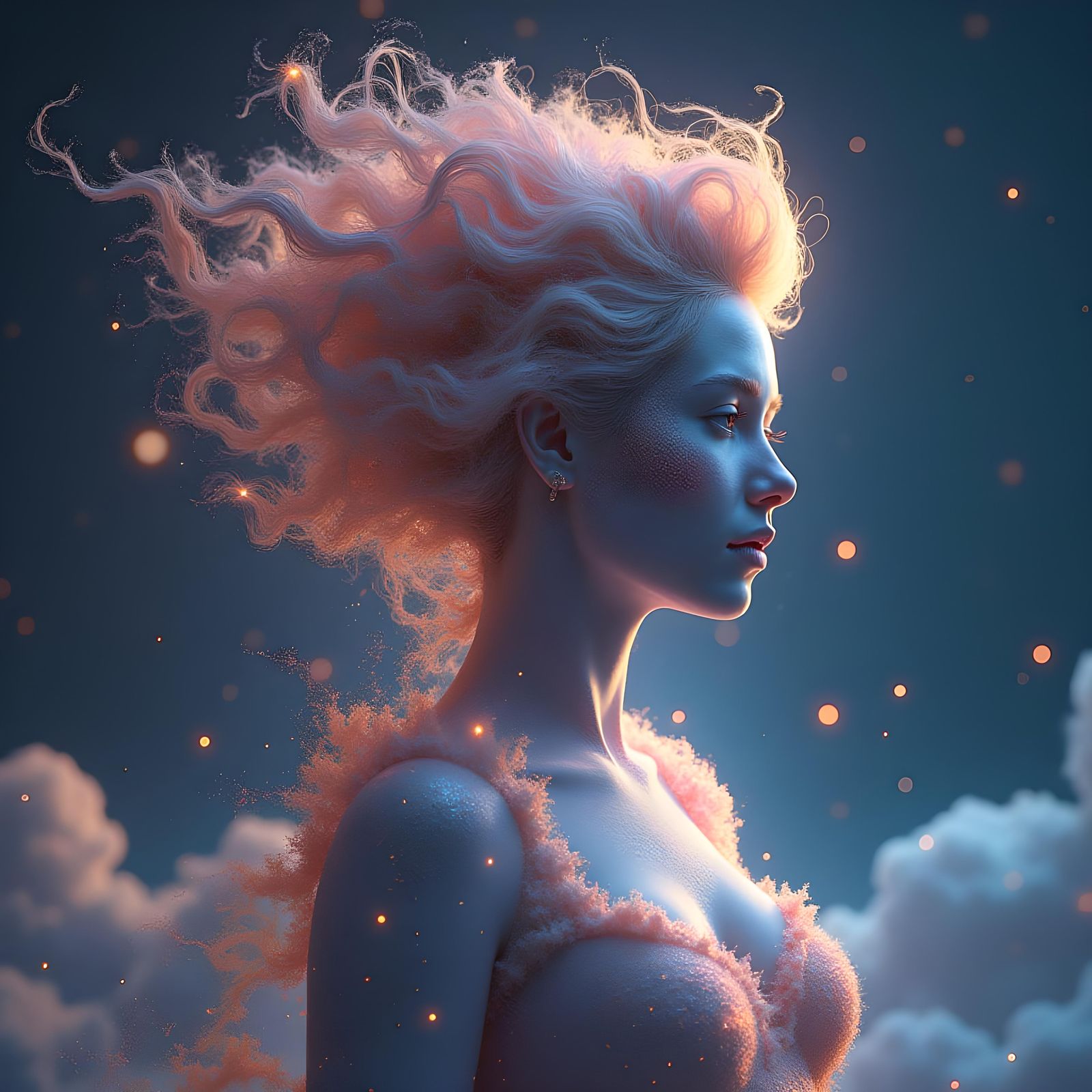 Celestial Woman: A Galaxy of Stars and Nebula