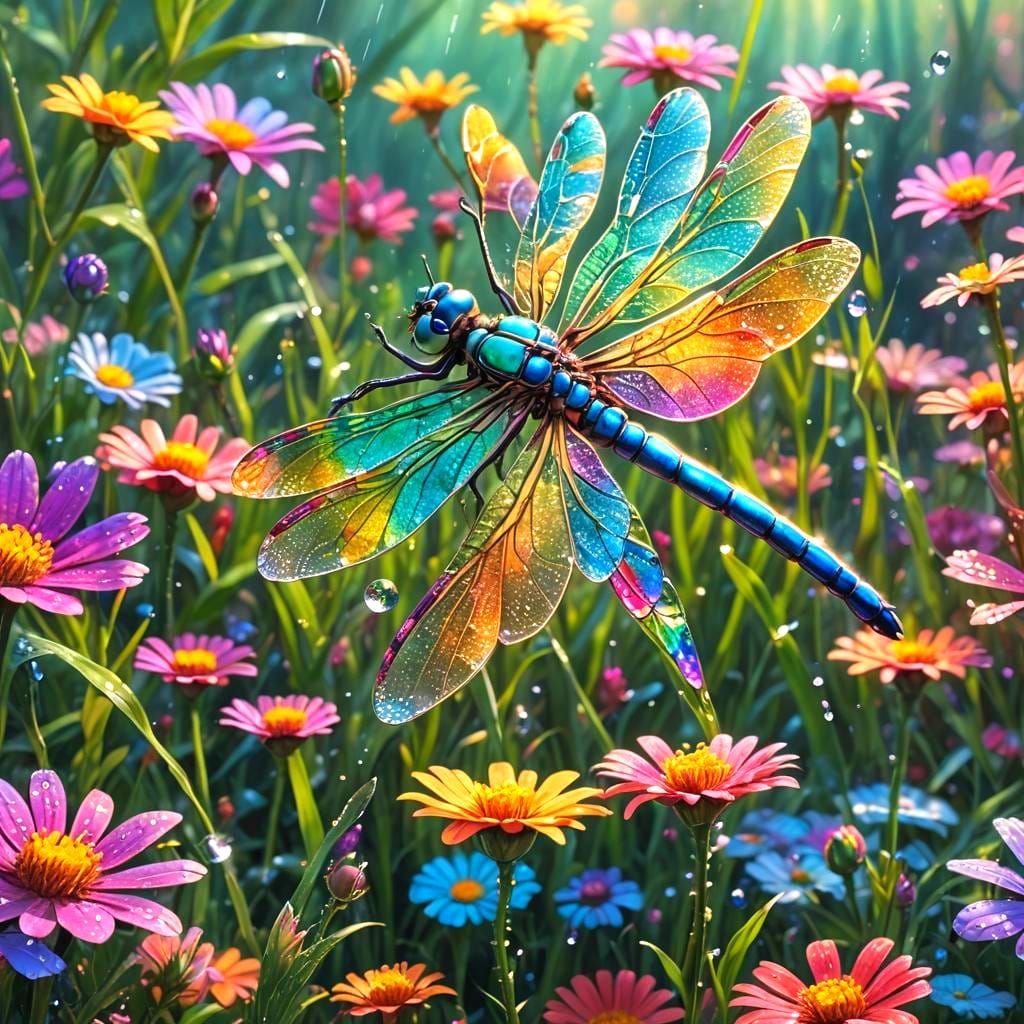Lisa Frank Dragonfly: Detailed Fantasy Art