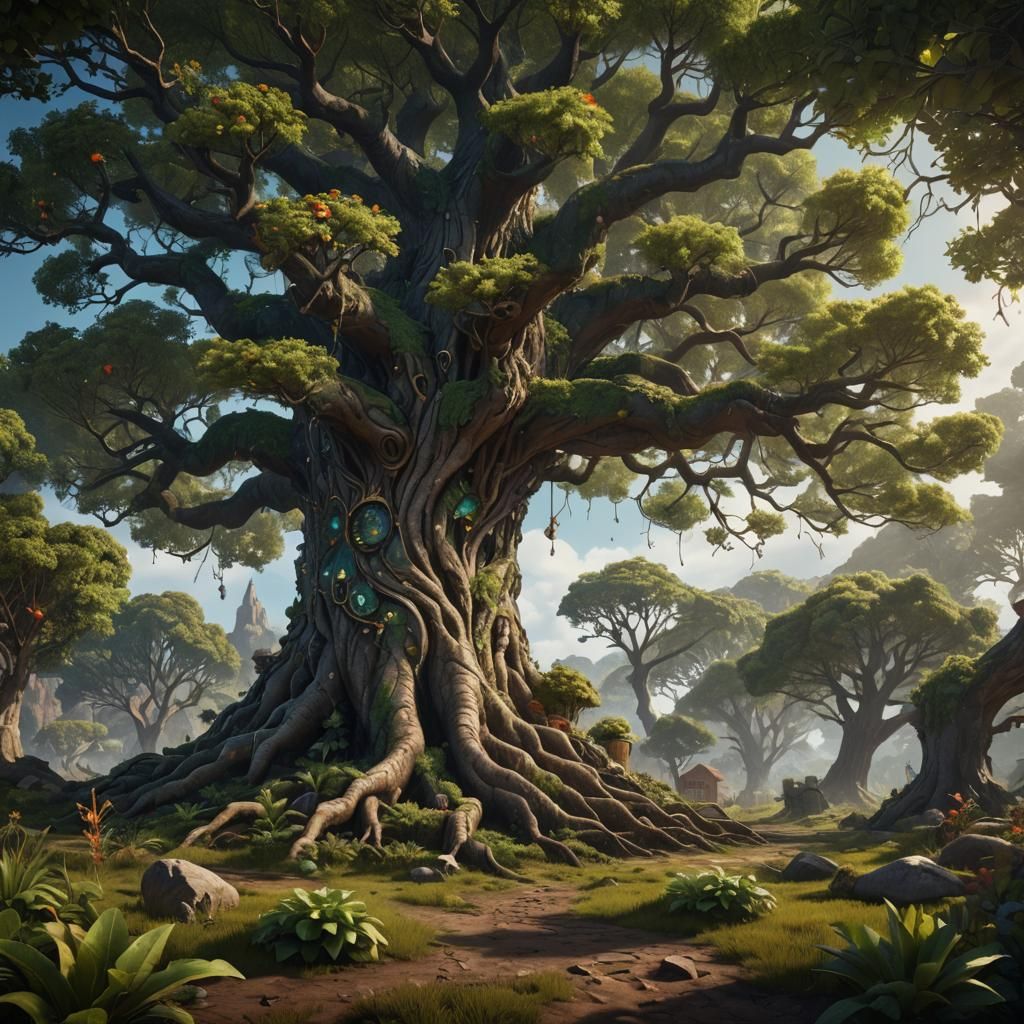Seed Grows Into Majestic Tree: Fantasy Concept Art