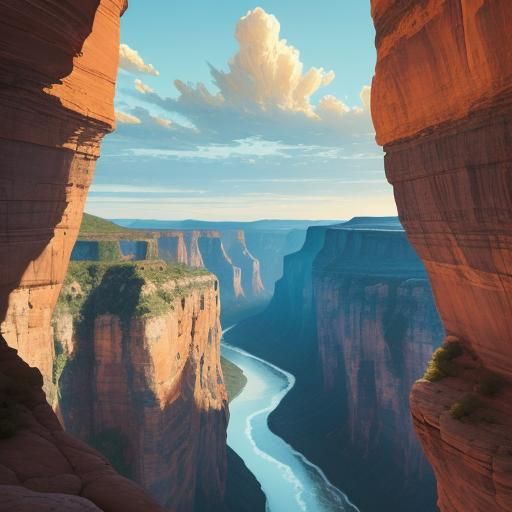 Vast Canyon Landscape in Rothko Style