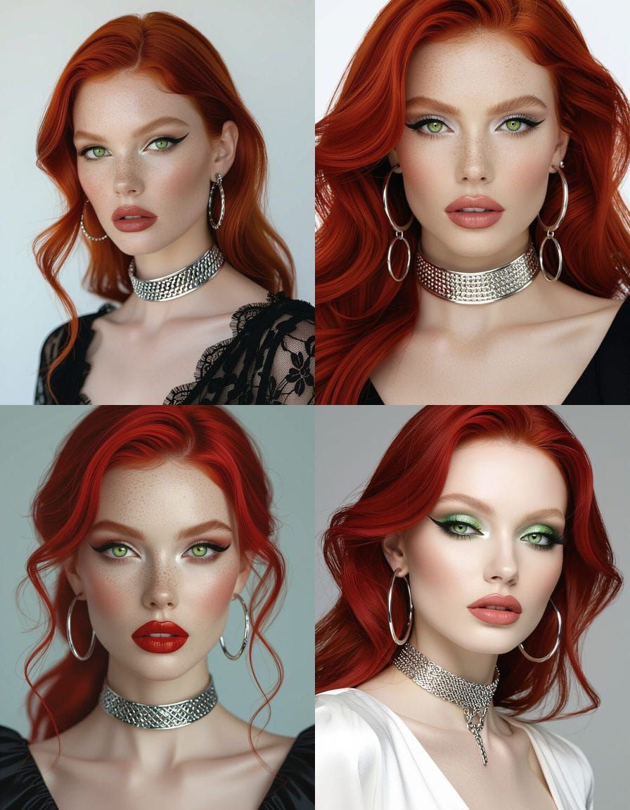 High Fashion Portrait of a Woman with Red Hair