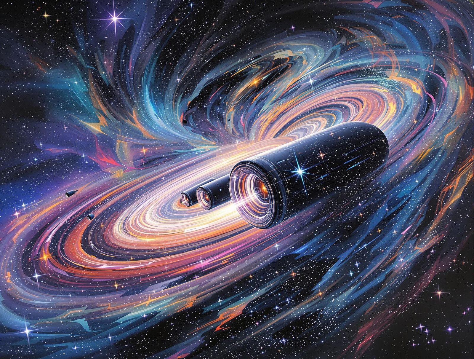 Vibrant Science Fiction Masterpiece: A Hyperspace Vessel in ...